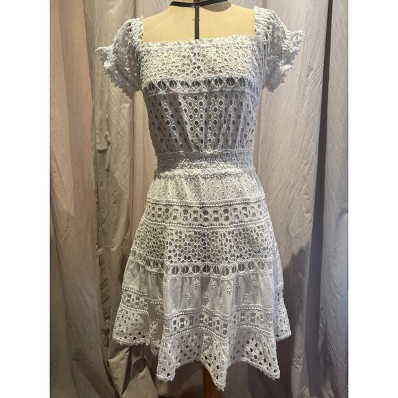 Temptation Positano Pure Cotton Guipure Lace Crochet Dress Made In Italy S/M - Picture 1 of 6